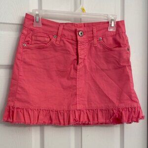 Rinascimento Italy pink pleated denim mini skirt Size XS